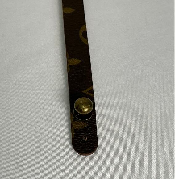 Louis Vuitton Monogram Canvas Vachetta Leather Bracelet Bonze - Picture 5 of 11